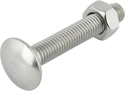 Slotbout met moer. M8 x 70mm. lang. RVS-A2. 3 stuks Houtbout. Ifix.