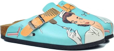 GOBY Clogs met Nurse – Handgemaakt – Premium Kwaliteit – Maat 36