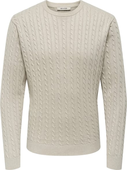 ONLY&SONS - ONSLOUI REG 12 CABEL CREW KNIT NOOS - Heren - Gebreide truien
