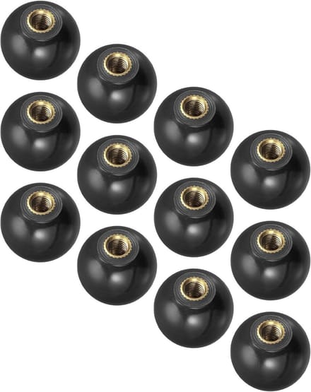 Draadknoppen van 20mm - 12 Stuks Plastic Balhandgrepen met M5 Draad voor Machinevervanging, Zwart
