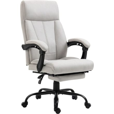 Siège de bureau, fauteuil de direction ergonomique avec repose-pieds réglable en hauteur, gris clair