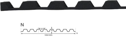 Schuimprofiel - golfplaten - damwand - type N 70/16 - 10 stroken