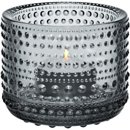 Iittala Kastehelmi Theelichthouder / Kaarshouder / Waxinelichthouder Glas - Sfeerlicht - Grijs - 64mm - 1 Stuk