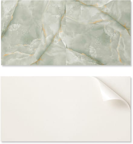 Zelfklevend PVC-eetkamerpaneel met afbeelding, 100x50 cm, met natuurlijk marmerpatroon.