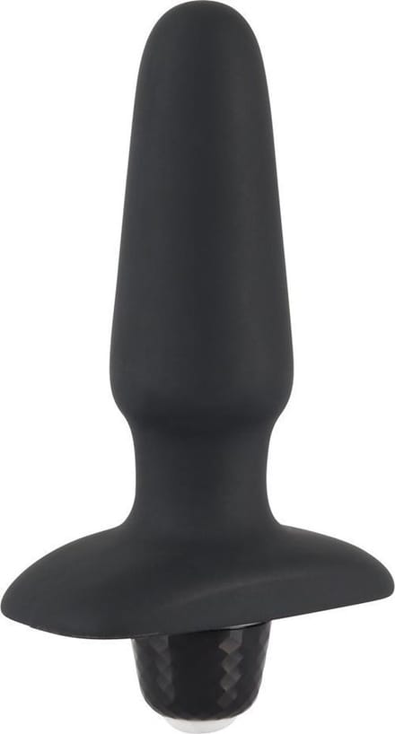Sweet Smile – Siliconen Buttplug met Oplaadbare Vibro Bullet – 14 cm – Zwart