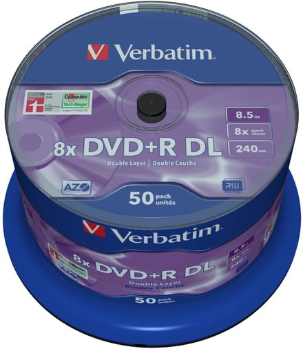 "Verbatim DVD+R DL 8,5GB 8x SP MATT SILVER SURFACE - Rohling"