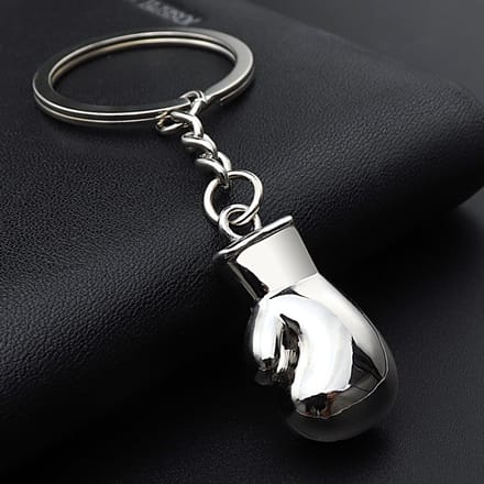 Go Go Gadget - Sleutelhanger - Mini bokshandschoen - 1 stuk - Zilverkleurig