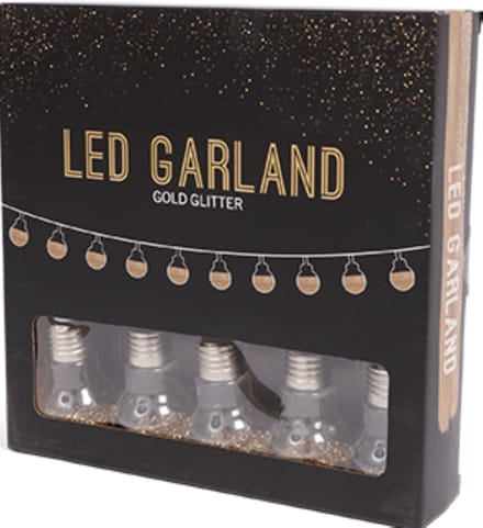 SENZA LED GLITTER BOL SLINGER GOUD