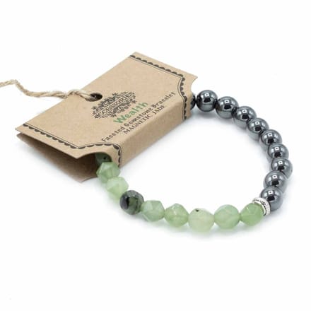 Armband met gefacetteerde edelstenen - Magnetische jade