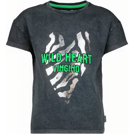Vingino Hannie Washed Black Maat: 2 | T-Shirts Outlet | Unisex | Grijs