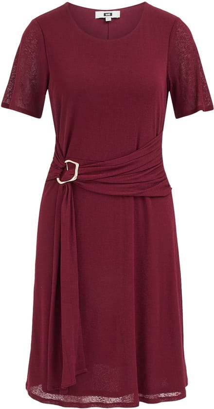 WE Fashion Dames midi jurk met gouden accent