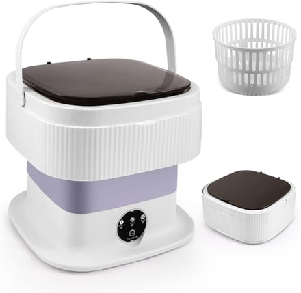 Mini-wasmachine - Compacte wasmachine - Kleine was - Inklapbaar design - 11 Liter - Paars