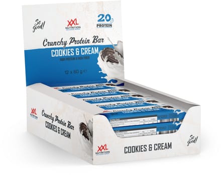XXL Nutrition - Crunchy Protein Bar - Cookies & Cream - Eiwitreep - 12 Pack