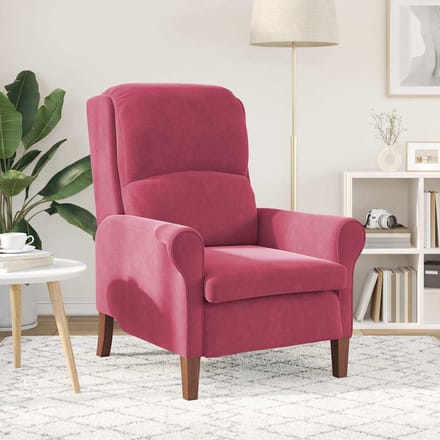 vidaXL - Fauteuil - Wijnrood - Fluweel