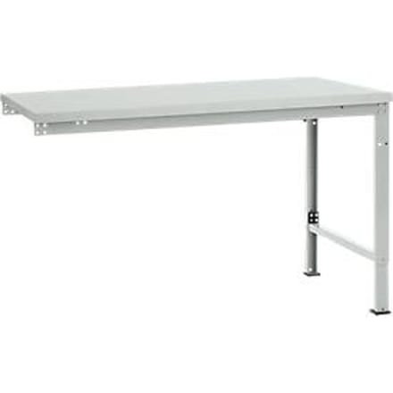Manuflex AU8061.7035 Werk aanschuiftafel universele speciale met melamine schijf, bxdxh = 1500 x 1000 x 722-1022 mm Grijs-wit (RAL 7035)