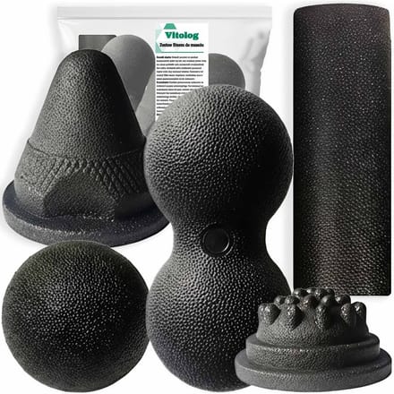 Vitolog 5-delige Massage Set: Roller, Duoball, Bal, Kegel & Egel
