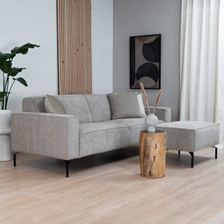 Bronx71® 3-zitsbank Kansas taupe ribstof