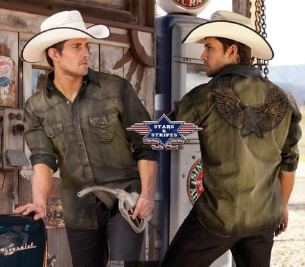 Heren Western Blouse Dave Stars&Stripes maat S