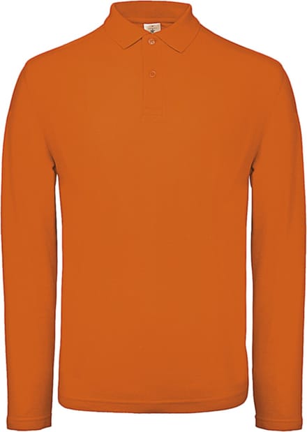 Men's Long Sleeve Polo ID.001 Oranje merk B&C maat M