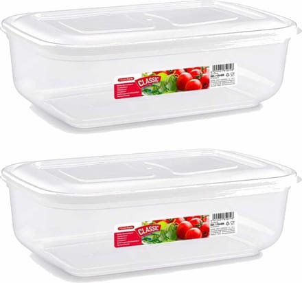PlasticForte Vershoudbakje - 6x - vriezer en magnetron - 3,7L - kunststof - mealprep