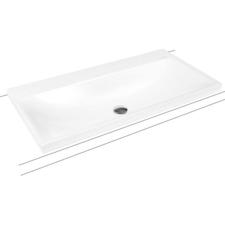 Kaldewei SILENIO countertop washbasin 3041 with 1 tap hole, 90 cm, without overflow 904006303001