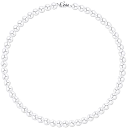 Parelketting voor dames en heren, 6 mm/8 mm, wit, parelketting, kunstparels, 40-60 cm