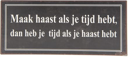 Tekstbord | 30*13 cm | Bruin | Metaal | Clayre & Eef | 6Y3247