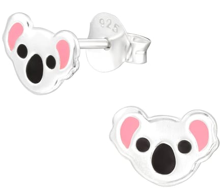 Joy|S - Zilveren koala oorbellen - 8 x 5 mm