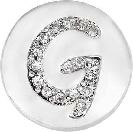 Quiges - Dames Click Button Drukknoop 18mm Alfabet G - EBCM151