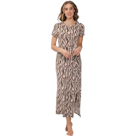 Pastunette Lange elegante strandjurk zebrastrepen Bruin vrouw 36