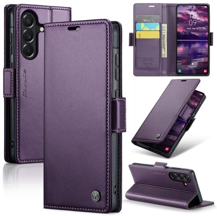 CaseMe Wallet Case met RFID Bescherming en Magneetsluiting voor Galaxy A37 _ Paars