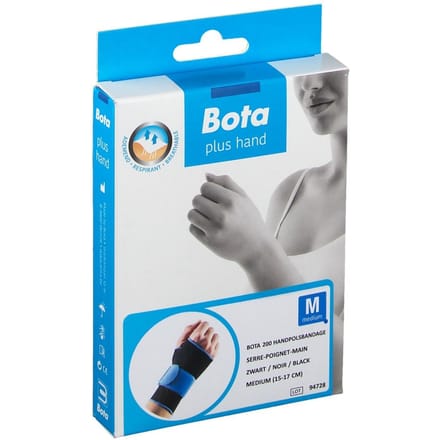 HANDPOLSBANDAGE 200 ZWART MEDIUM 15 - 17 cm