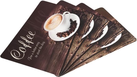 Set van 4 stuks Kesper placemats, wasbaar, motief COFFEE,