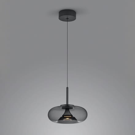 Helestra Sica LED hanglamp zwart/rookgrijs
