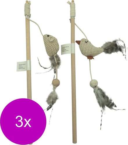 Adori Hengel Natural - Kattenspeelgoed - 3 x 36 cm Assorti