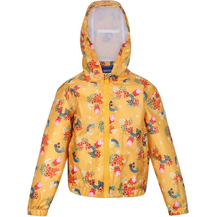 Regatta Muddy Puddle Peppa Pig Gebloemd Waterdicht Jasje voor kinderen/Kinderen (Glimlicht geel)