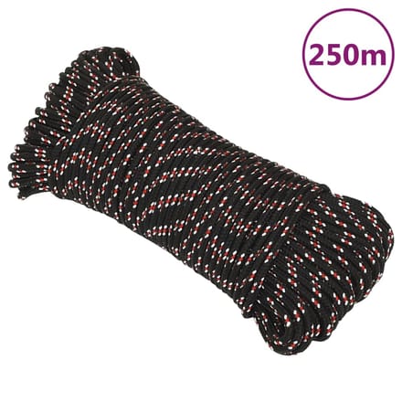 vidaXL - Boot - touw - 5 - mm - 250 - m - polypropyleen - zwart