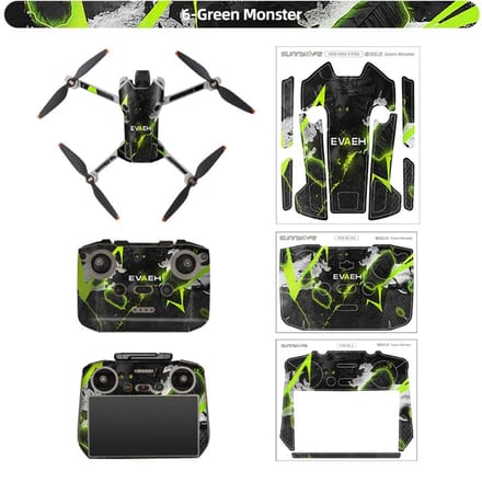 Stickers - Green Monster - voor DJI Mini 4 Pro - RC 2