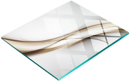 Decoratieve glazen snackplank met bruin golfpatroon, 60x52 cm