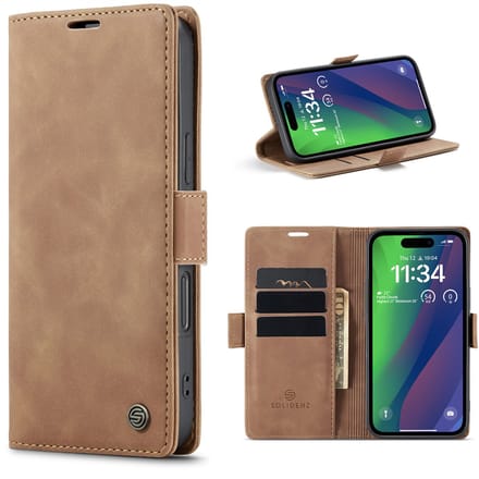 Solidenz Hoesje - Geschikt voor iPhone 16 Plus - Urban Book - Bruin