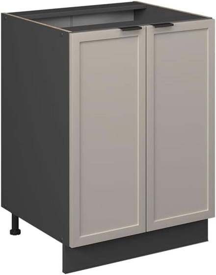 Keukenonderkast 60 cm Grijsbeige - Deurstal Basismodule Zonder Werkblad