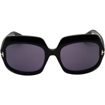 Tom Ford Glanzend Zwarte Oversized Zonnebril In Rookkleur