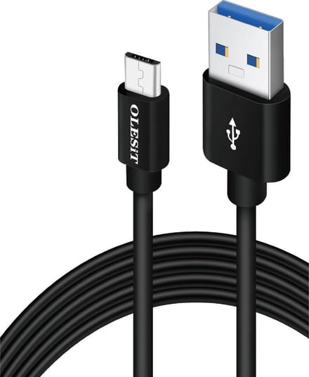 Olesit Type-C USB-C - 3 Meter Fast Charge 2.4A - USB 2.0 - Oplaadkabel - Veilig laden - Data Sync & Transfer - Zwart