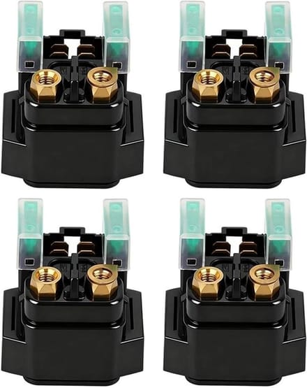 Motor Startrelais - Elektrisch Relais - Motor Starten - Stroomschakelaar Functie - 4 Stuks - Zwart