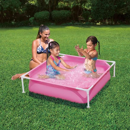 Summer Waves Frame Zwembad Vierkant - 122 x 122 x 30 cm - Roze - zwembaden
