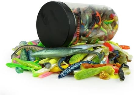 Softbait Assortiment - Kunstaas Set - Vissen Lokken - Gemengde Soorten - 800 Gram - Kleurenmix