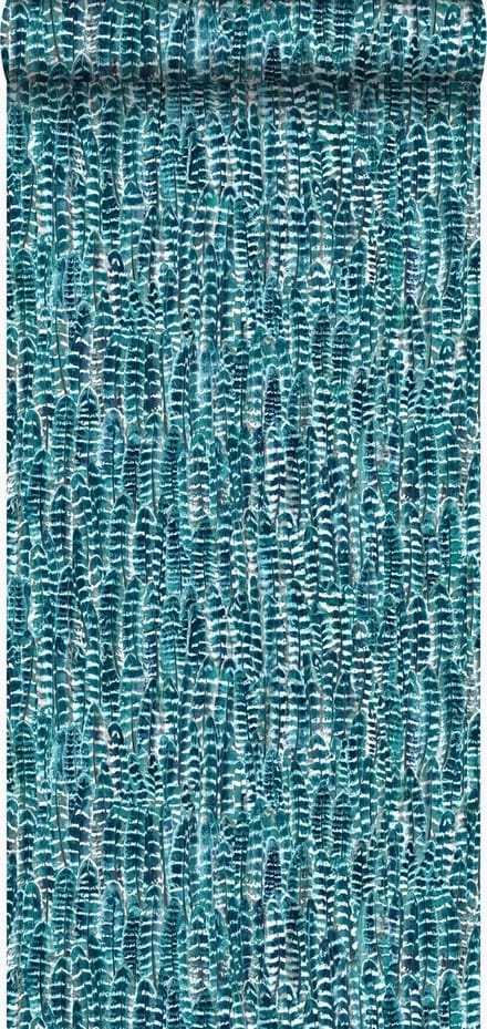 Origin Wallcoverings behang veren zeegroen - 53 cm x 10.05 m - 347393