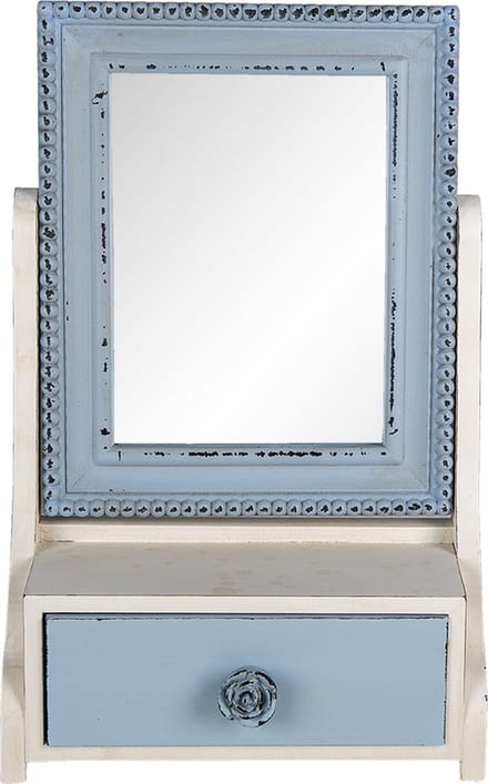 Clayre & Eef Staande Spiegel 25x38 cm Blauw MDF
