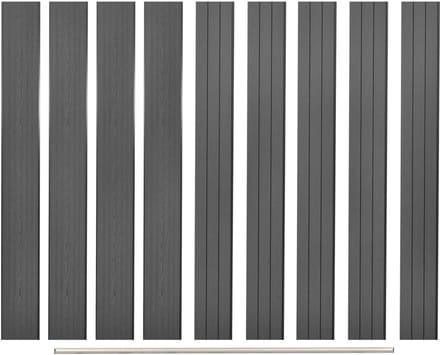 9x Universele Stevige Schuttingplanken 170 cm Grijs als Vervanging