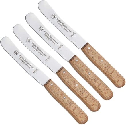 RÖR Solingen Ontbijtmes Buckels – Lemmet 11,5 cm – Beukenhout – 4 stuks